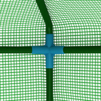 Begehbares Gewächshaus 143x143x195cm aus Polyethylen mit 8 Regalen und Pulverbeschichtung