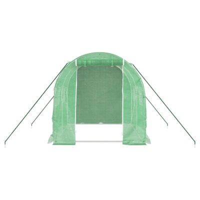 Polytunnel Gewächshaus 2-24x2x2m PE-Netzgewebe Grün mit verzinktem Stahlrahmen und Netzfenstern