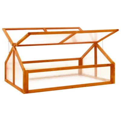 Mini Gewächshaus / Frühbeet aus massivem Tannenholz 114x80x50cm Orange