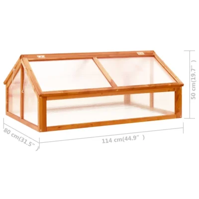 Mini Gewächshaus / Frühbeet aus massivem Tannenholz 114x80x50cm Orange