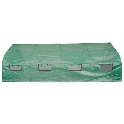 Mobiles Gewächshaus 18m² 6x3x2m PE Polytunnel mit pulverbeschichtetem Stahlrahmen