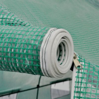 Mobiles Gewächshaus 18m² 6x3x2m PE Polytunnel mit pulverbeschichtetem Stahlrahmen