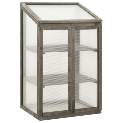 Pflanzenschrank / Mini Gewächshaus / Gewächshaus Schrank aus Tannenholz 60x45x100cm in Grau