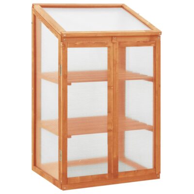 Pflanzenschrank / Mini Gewächshaus / Gewächshaus Schrank aus Tannenholz 60x45x100cm in Orange
