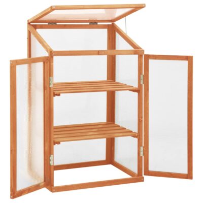 Pflanzenschrank / Mini Gewächshaus / Gewächshaus Schrank aus Tannenholz 60x45x100cm in Orange