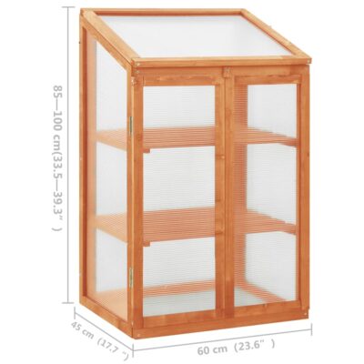 Pflanzenschrank / Mini Gewächshaus / Gewächshaus Schrank aus Tannenholz 60x45x100cm in Orange