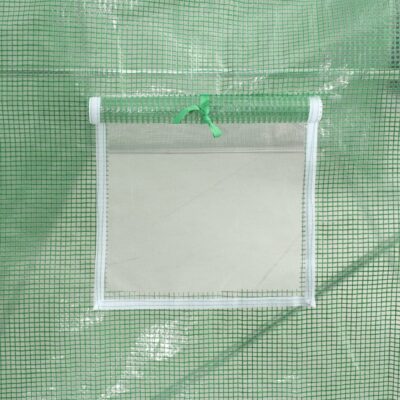 Polytunnel Gewächshaus 2-24x2x2m PE-Netzgewebe Grün mit verzinktem Stahlrahmen und Netzfenstern