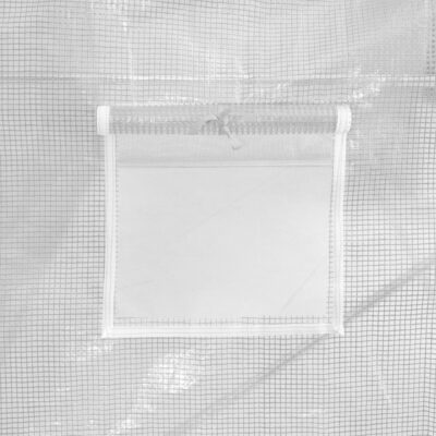 Polytunnel Gewächshaus 2-24x2x2m PE-Netzgewebe Weiß mit verzinktem Stahlrahmen und Netzfenstern