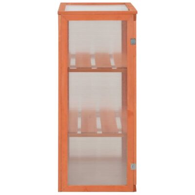 Mini Gewächshaus / Schrank Gewächshaus aus Holz mit Scharnierdeckel -Türen und 2 Regalen 75x47x109cm