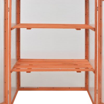 Mini Gewächshaus / Schrank Gewächshaus aus Holz mit Scharnierdeckel -Türen und 2 Regalen 75x47x109cm