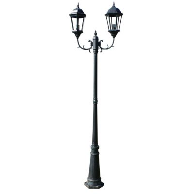 Gartenlaterne aus Aluminium Dunkelgrün/Schwarz 230cm 2/3-flammig