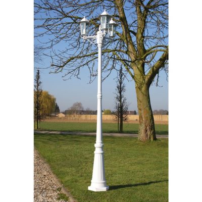 Aluminium Gartenlaterne 3-flammig 215cm Dunkelgrün & Schwarz / Weiß (2Farben) – Bild 3
