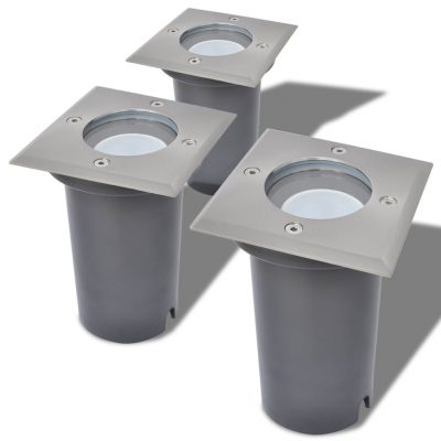 3er-Set Outdoor LED Bodeneinbaustrahler Quadratisch/Rund Silbern IP67 Warmweiß (2Varianten) – Bild 6