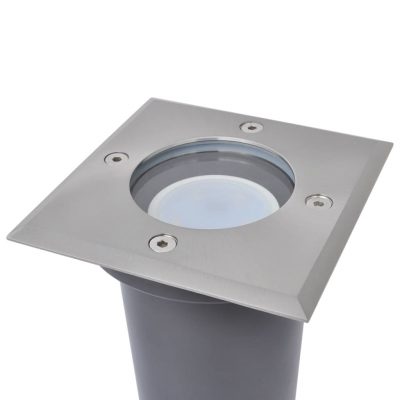 3er-Set Outdoor LED Bodeneinbaustrahler Quadratisch/Rund Silbern IP67 Warmweiß (2Varianten) – Bild 8