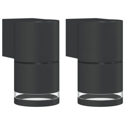 1/2er-Set Gartenleuchte Aluminiumdruckguss Schwarz Außenwandleuchte IP44