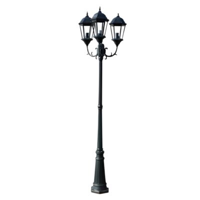 Gartenlaterne aus Aluminium Dunkelgrün und Schwarz 230cm 2/3 Flammig (2Varianten) – Bild 4