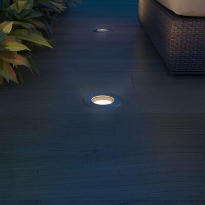 3er-Set Outdoor LED Bodeneinbaustrahler Quadratisch/Rund Silbern IP67 Warmweiß (2Varianten) – Bild 2