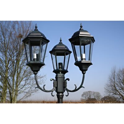 Gartenlaterne aus Aluminium Dunkelgrün und Schwarz 230cm 2/3 Flammig (2Varianten) – Bild 5