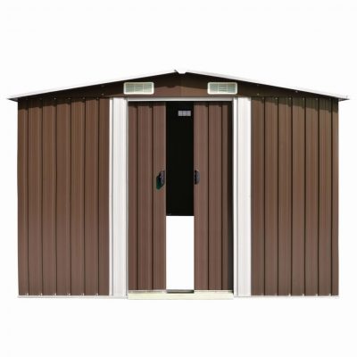 Gartenschuppen / Gerätehaus aus verzinkten Stahl 257 x 298-580 x 181cm (4Farben&Größen)