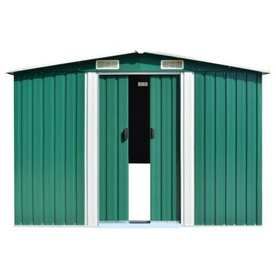 Gartenschuppen / Gerätehaus aus verzinkten Stahl Grün 257x990x181cm