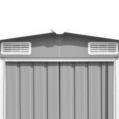 Gartenschuppen / Gerätehaus aus verzinkten Stahl Grau 257x990x181cm – Bild 4