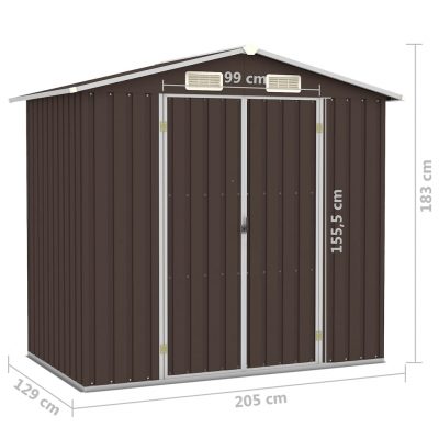 Gerätehaus aus verzinkten Stahl 205x129x183cm (4Farben) – Bild 9