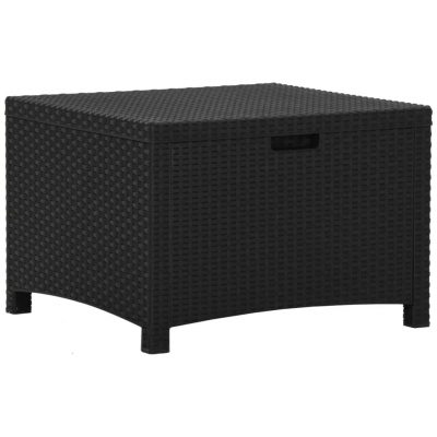 Garten-Aufbewahrungsbox aus Poly Rattan 39x39x46cm / 60x54x41cm Graphit/Braun (2Farben&Größen)