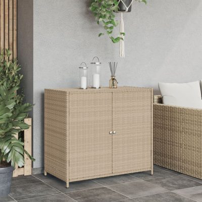 Gartenschrank aus Poly Rattan 83x45x76cm (4Farben) – Bild 2