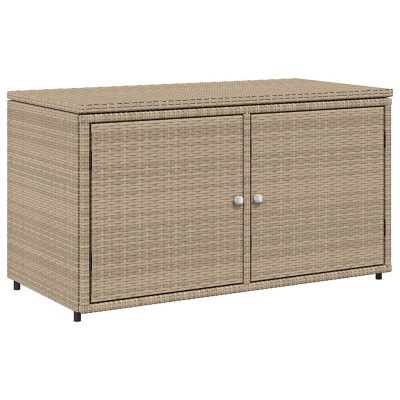 Gartenschrank aus Poly Rattan & Edelstahl 110x55x60,5cm (4Farben)