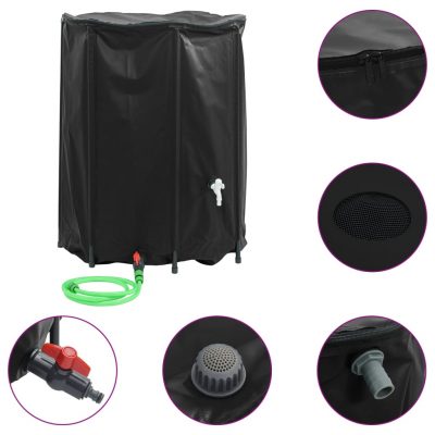 Wassertank / Regentonnen mit Wasserhahn Faltbar aus PVC 750L