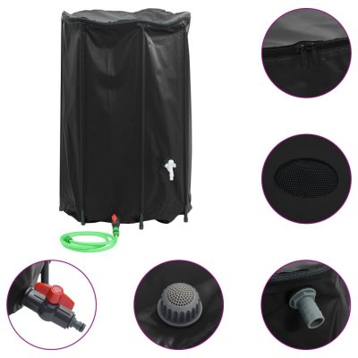 Wassertank / Regentonne mit Wasserhahn Faltbar aus PVC 1000L