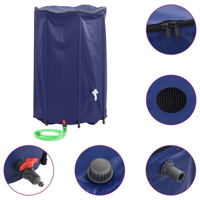 Wassertank / Regentonne mit Wasserhahn Faltbar aus PVC 1000L
