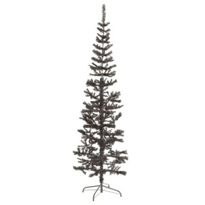 Künstlicher Schlanker Weihnachtsbaum Schwarz (5Größen)