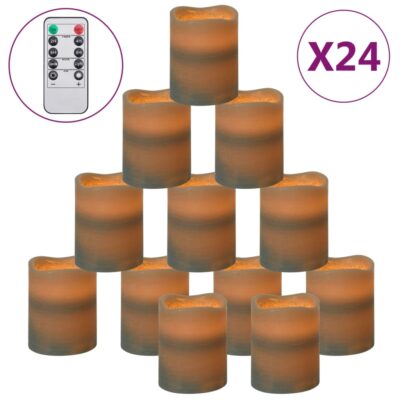 24Stk. LED Kerzen mit Fernbedienung & Zeitfunktion Warmweiß (2Farben)