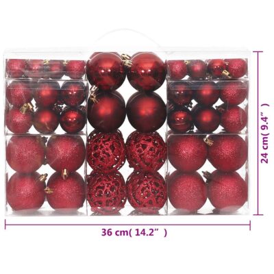 100-tlg. Weihnachtskugeln-Set aus Polystrol Ø3/4/6cm (15Farben) – Bild 6