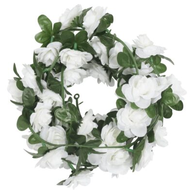 6Stk. Weihnachtskranz Blumen aus PE & Kunstseide 240cm (7Farben)
